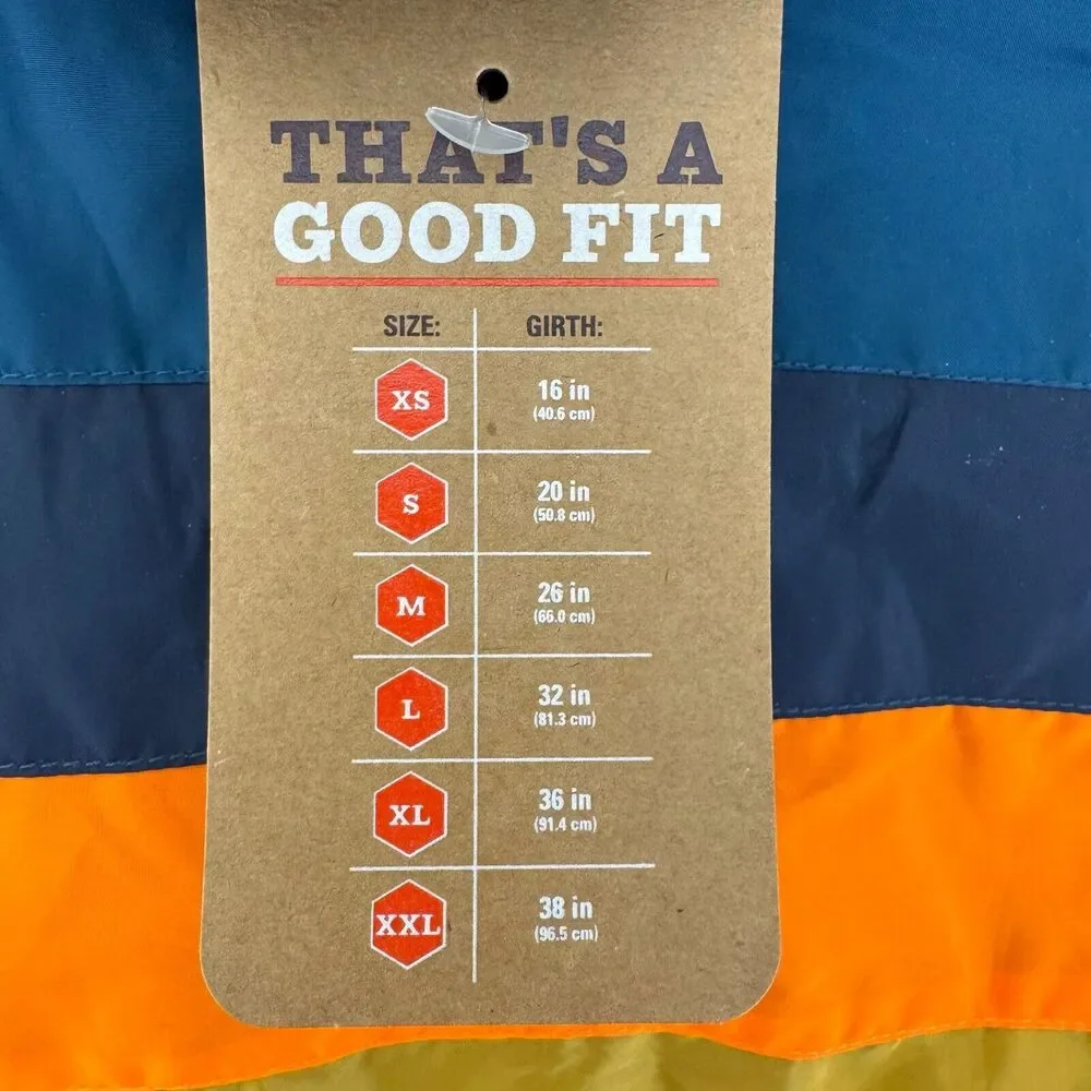 Arcadia Trail Dog Navy Colorblock Windbreaker Jacket Packable‎ Hood Poop Bag NWT